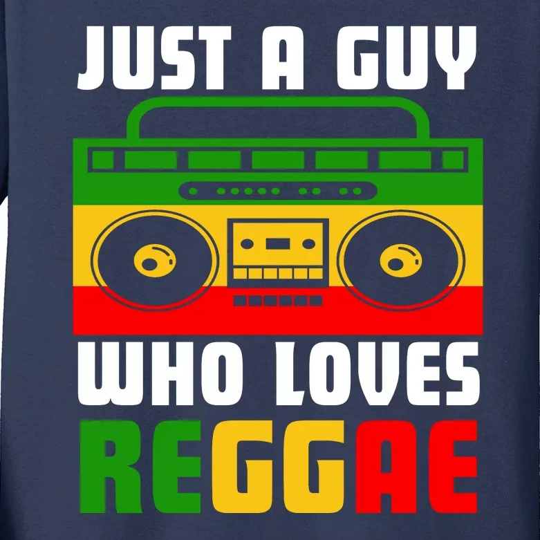 Just A Guy Who Loves Reggae Kids Long Sleeve Shirt