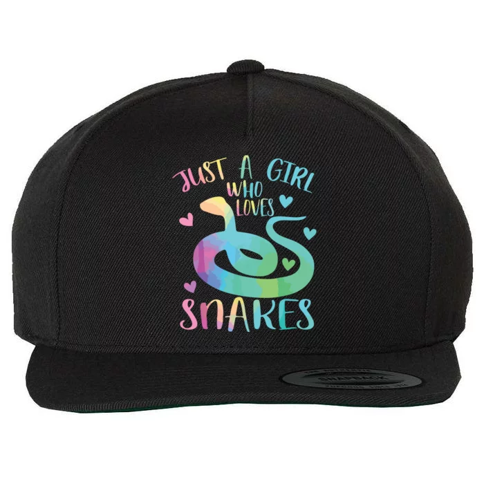 Just A Girl Who Loves Snakes Cute Snake Themed Lover Girl Wool Snapback Cap