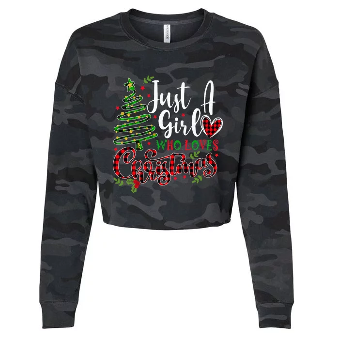 Just A Girl Who Loves Christmas A Gift For Xmas Cropped Pullover Crew