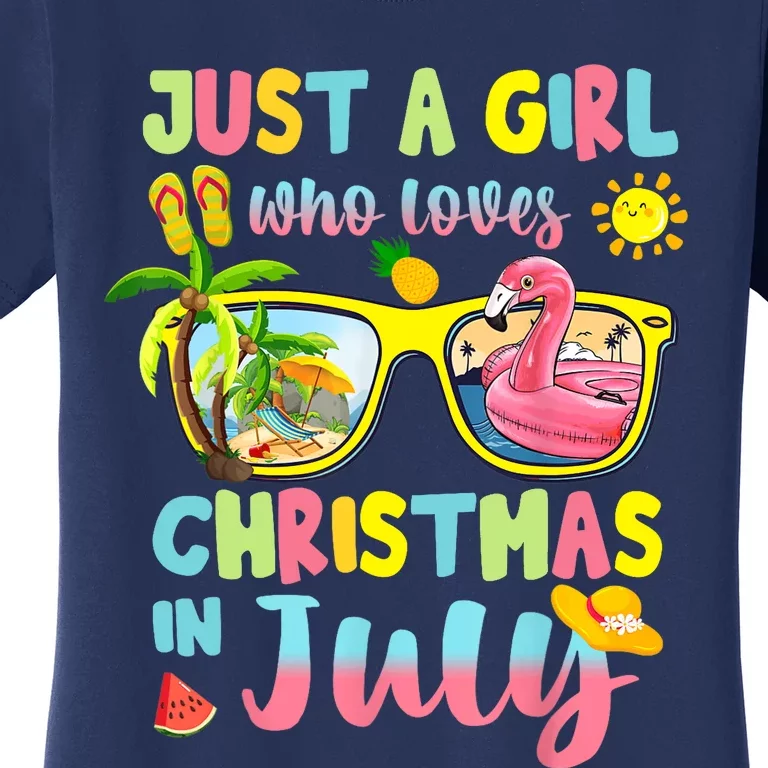 Just A Girl Who Loves Christmas In July Summer Wo Women's T-Shirt