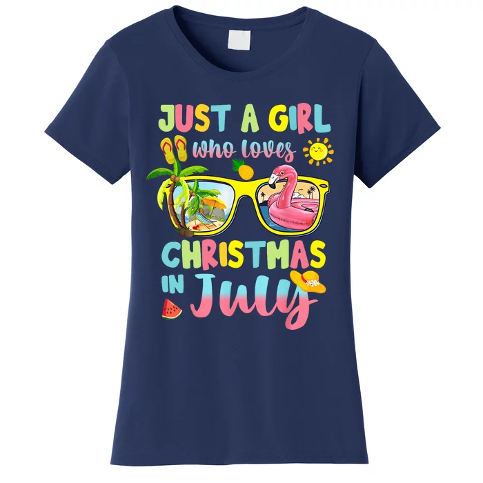 Just A Girl Who Loves Christmas In July Summer Wo Women's T-Shirt