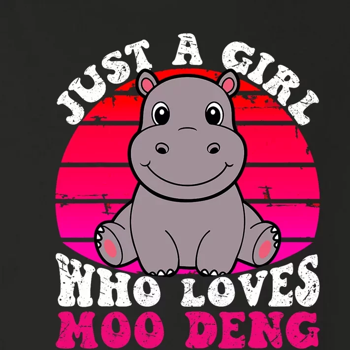 Just A Girl Who Loves Moo Deng Cute Baby Hippo Quote Toddler Long Sleeve Shirt