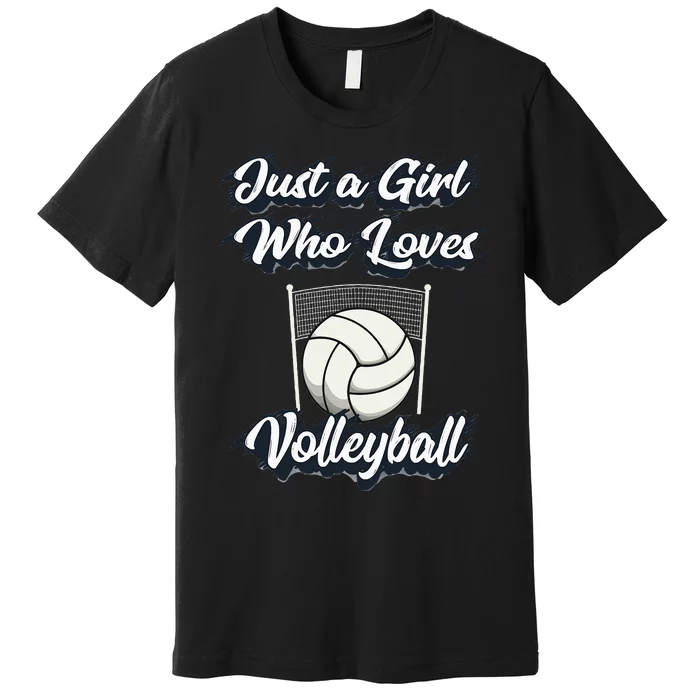 Just A Girl Who Love Volleyball Cute Gift Teen & Women Premium T-Shirt