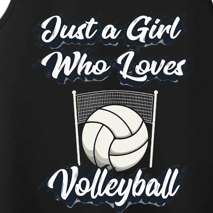 Just A Girl Who Love Volleyball Cute Gift Teen & Women Performance Tank