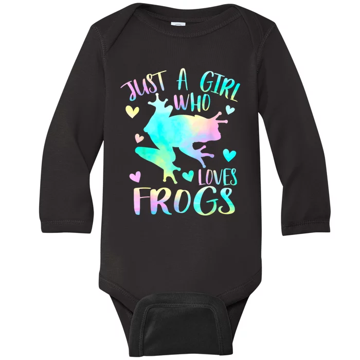 Just A Girl Who Loves Frogs Cute Frog Lover Teen Girls Baby Long Sleeve Bodysuit