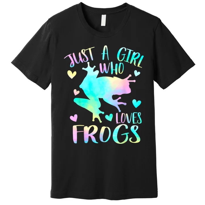 Just A Girl Who Loves Frogs Cute Frog Lover Teen Girls Premium T-Shirt