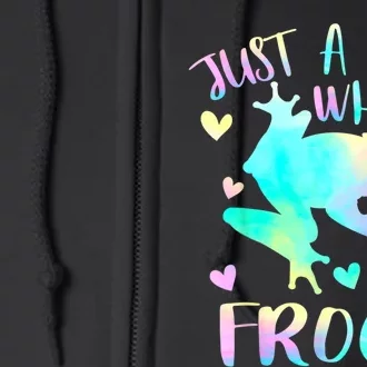 Just A Girl Who Loves Frogs Cute Frog Lover Teen Girls Full Zip Hoodie