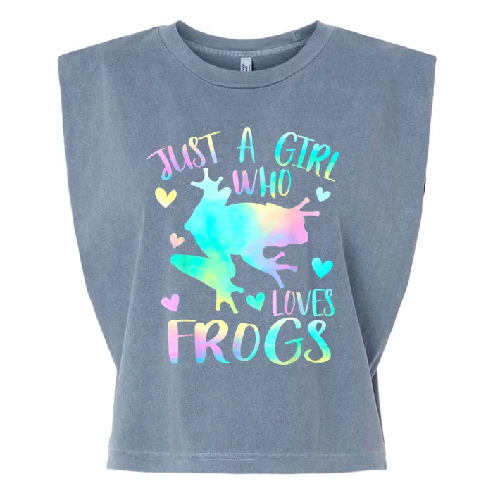 Just A Girl Who Loves Frogs Cute Frog Lover Teen Girls Garment-Dyed Women's Muscle Tee