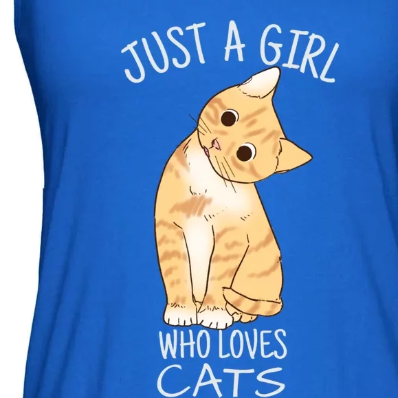 Just A Girl Who Loves Cats Gift For Cat Lover Gift Ladies Essential Flowy Tank