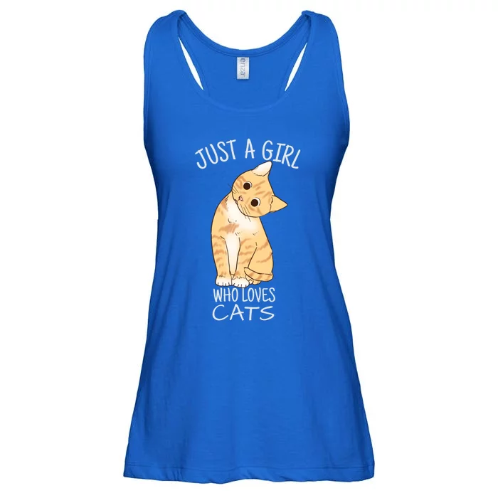 Just A Girl Who Loves Cats Gift For Cat Lover Gift Ladies Essential Flowy Tank