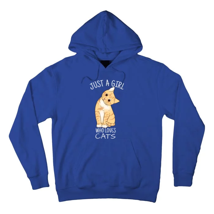 Just A Girl Who Loves Cats Gift For Cat Lover Gift Tall Hoodie