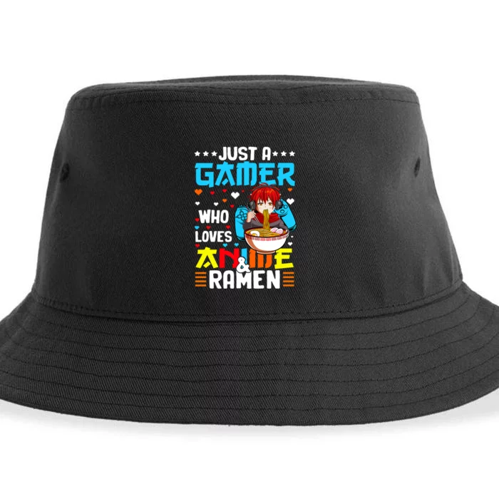 Just A Gamer Who Loves Anime And Ra Boy Sustainable Bucket Hat