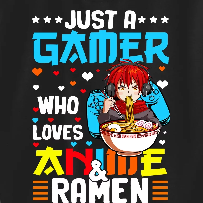 Just A Gamer Who Loves Anime And Ra Boy Kids Sweatshirt