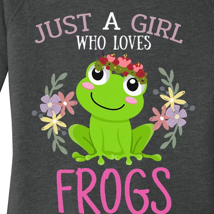 Just A Girl Who Loves Frogs Frogs Lover Women's Perfect Tri Tunic Long Sleeve Shirt