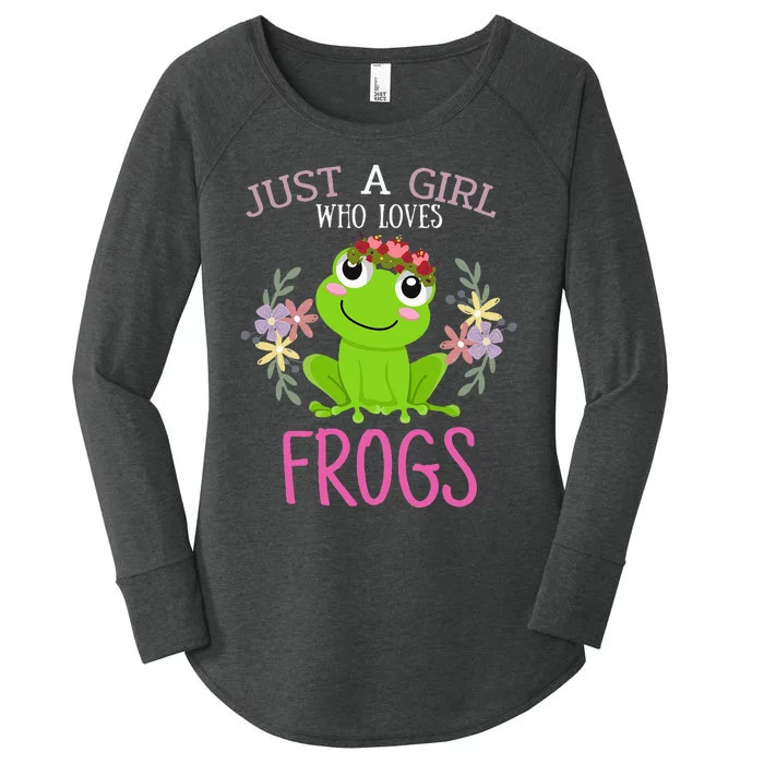 Just A Girl Who Loves Frogs Frogs Lover Women's Perfect Tri Tunic Long Sleeve Shirt