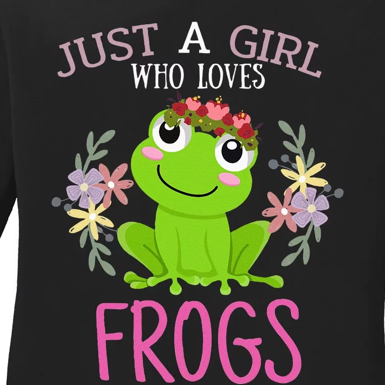 Just A Girl Who Loves Frogs Frogs Lover Ladies Long Sleeve Shirt