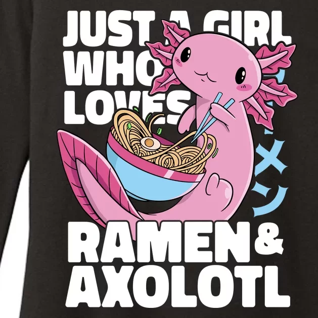 Just A Girl Who Loves Ramen & Axolotl Funny Cute Womens CVC Long Sleeve Shirt