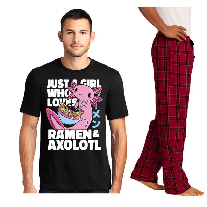 Just A Girl Who Loves Ramen & Axolotl Funny Cute Pajama Set