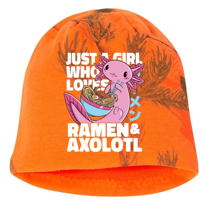 Just A Girl Who Loves Ramen & Axolotl Funny Cute Kati - Camo Knit Beanie