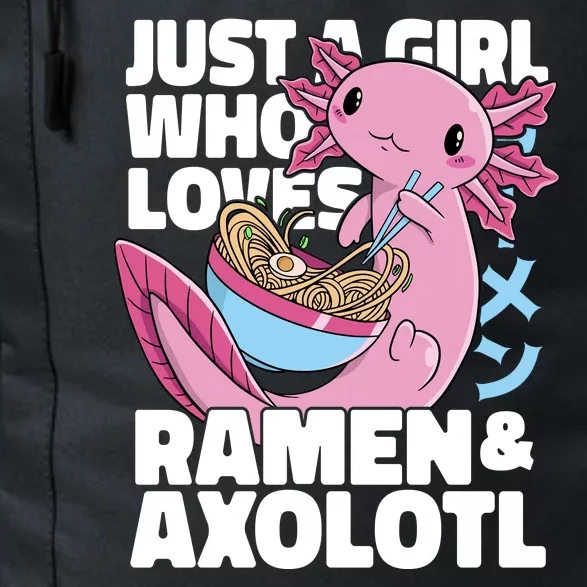 Just A Girl Who Loves Ramen & Axolotl Funny Cute Daily Commute Backpack