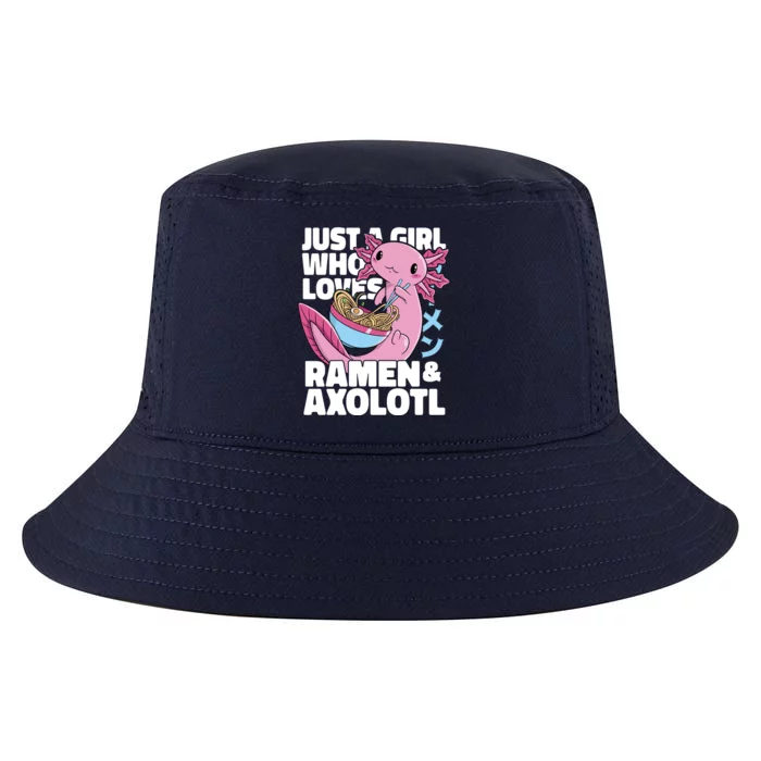 Just A Girl Who Loves Ramen & Axolotl Funny Cute Cool Comfort Performance Bucket Hat