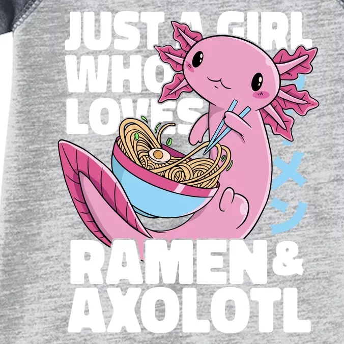 Just A Girl Who Loves Ramen & Axolotl Funny Cute Infant Baby Jersey Bodysuit