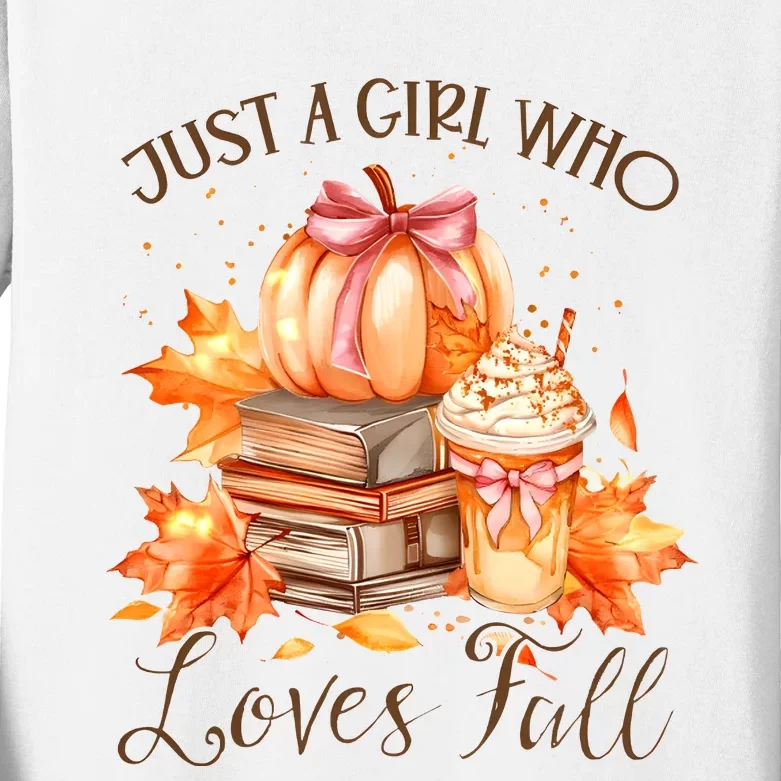 Just A Girl Who Loves Pumpkin Spice Kids Long Sleeve Shirt