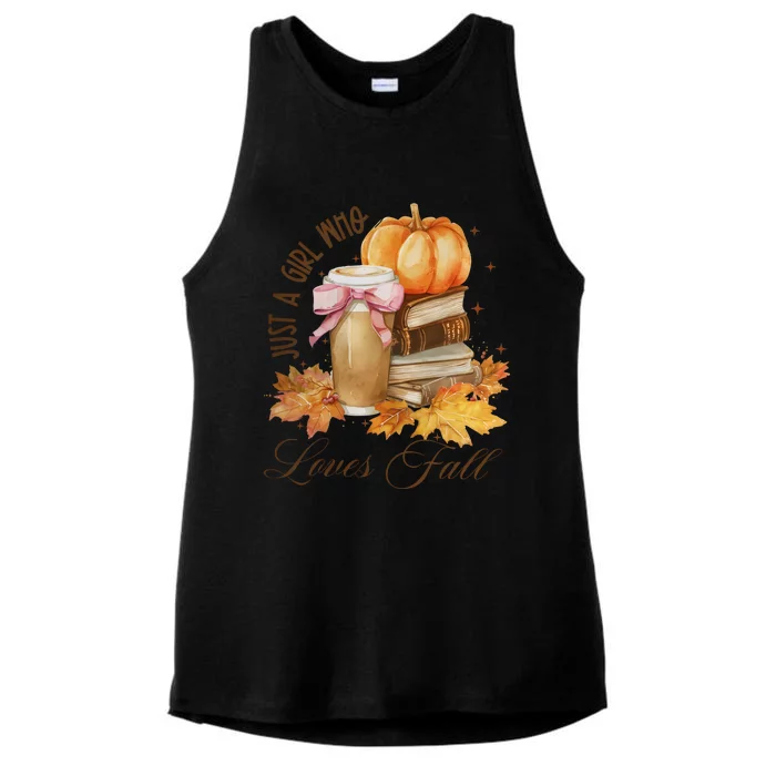 Just A Girl Who Loves Fall Ladies Tri-Blend Wicking Tank