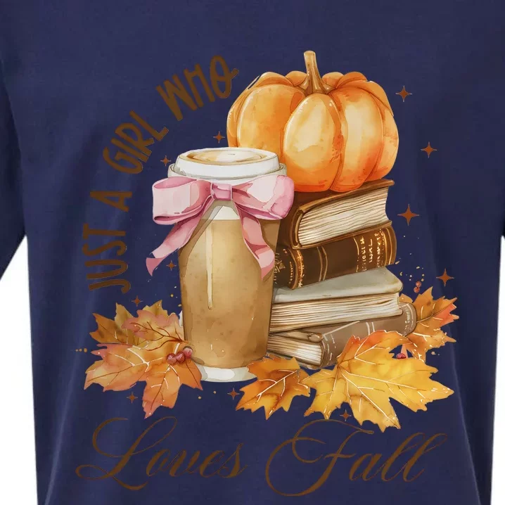 Just A Girl Who Loves Fall Sueded Cloud Jersey T-Shirt