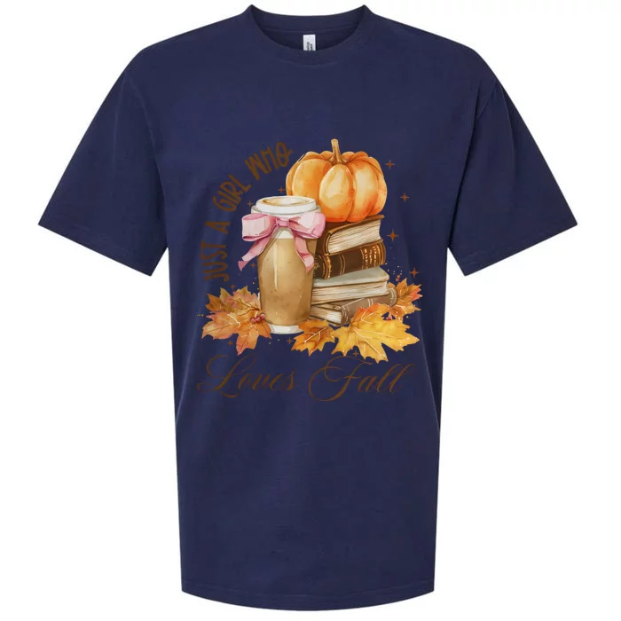 Just A Girl Who Loves Fall Sueded Cloud Jersey T-Shirt