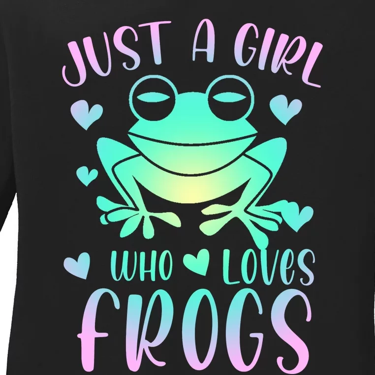 Just A Girl Who Loves Frogs Cute Frog Lover Teen Girls Ladies Long Sleeve Shirt