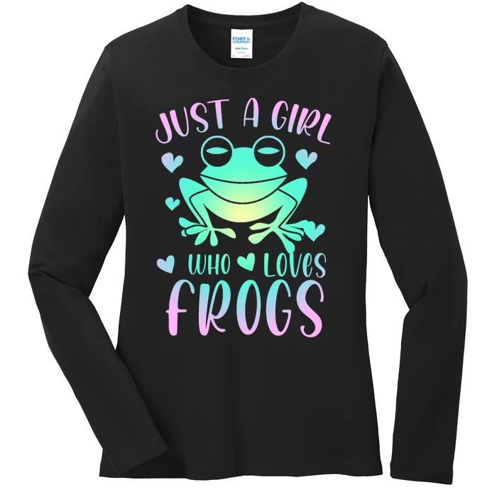 Just A Girl Who Loves Frogs Cute Frog Lover Teen Girls Ladies Long Sleeve Shirt