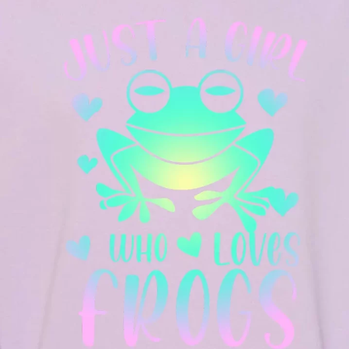 Just A Girl Who Loves Frogs Cute Frog Lover Teen Girls Garment-Dyed Sweatshirt