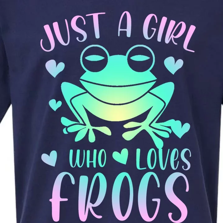 Just A Girl Who Loves Frogs Cute Frog Lover Teen Girls Sueded Cloud Jersey T-Shirt