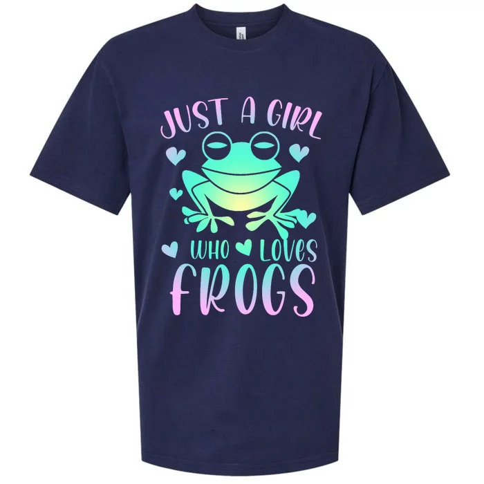 Just A Girl Who Loves Frogs Cute Frog Lover Teen Girls Sueded Cloud Jersey T-Shirt