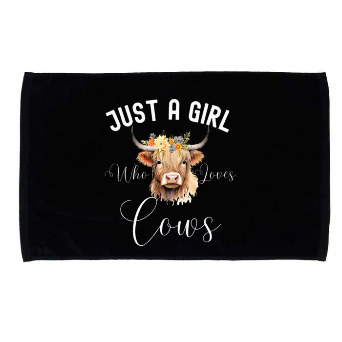 Just a Girl Who Loves Cows Funny Cute Cow Microfiber Hand Towel