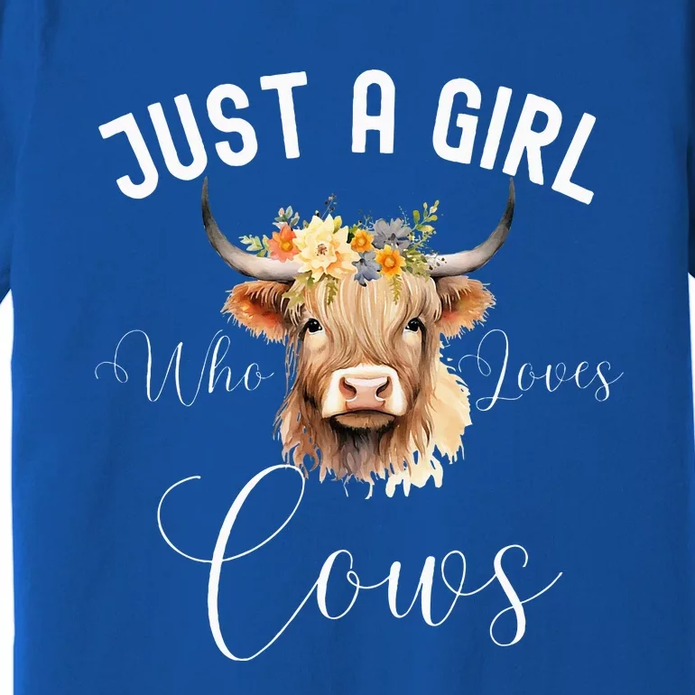 Just a Girl Who Loves Cows Funny Cute Cow Premium T-Shirt