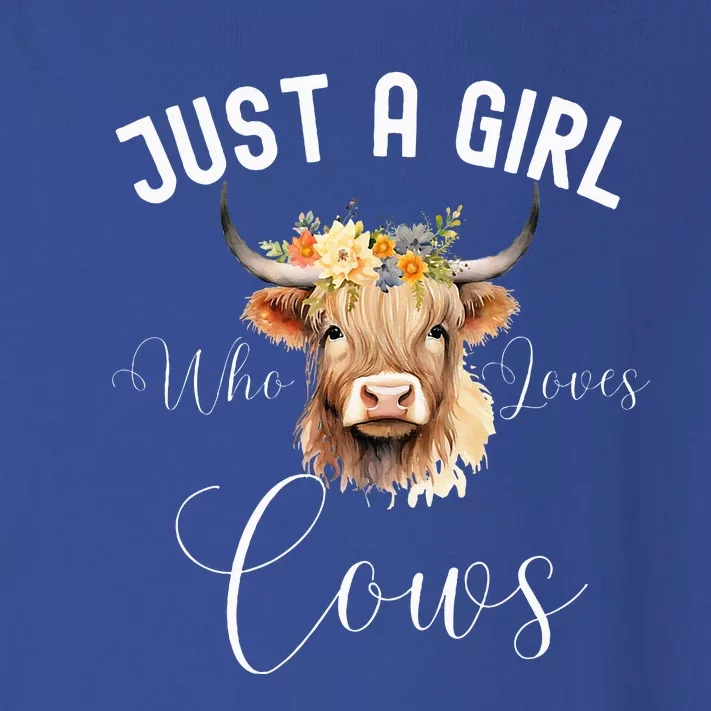 Just a Girl Who Loves Cows Funny Cute Cow Toddler Long Sleeve Shirt