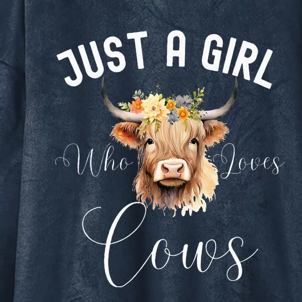 Just a Girl Who Loves Cows Funny Cute Cow Hooded Wearable Blanket