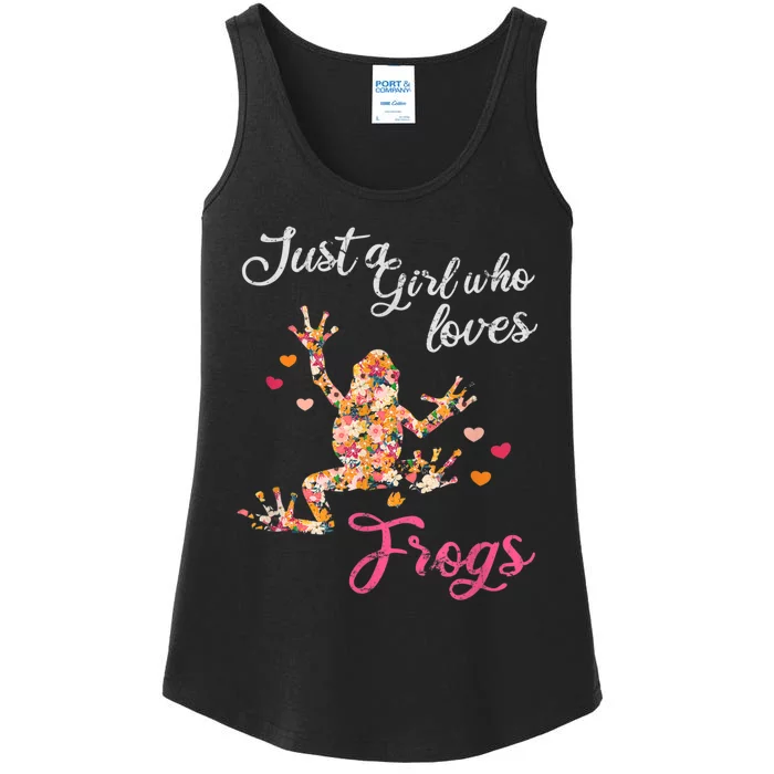 Just A Girl Who Loves Frogs Ladies Essential Tank