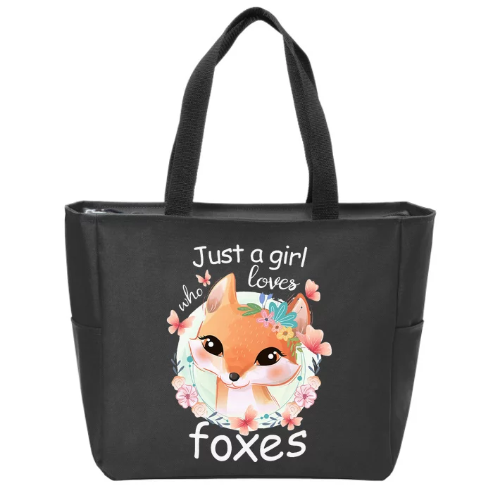 Just A Girl Who Loves Foxes Smiling Fox Zip Tote Bag