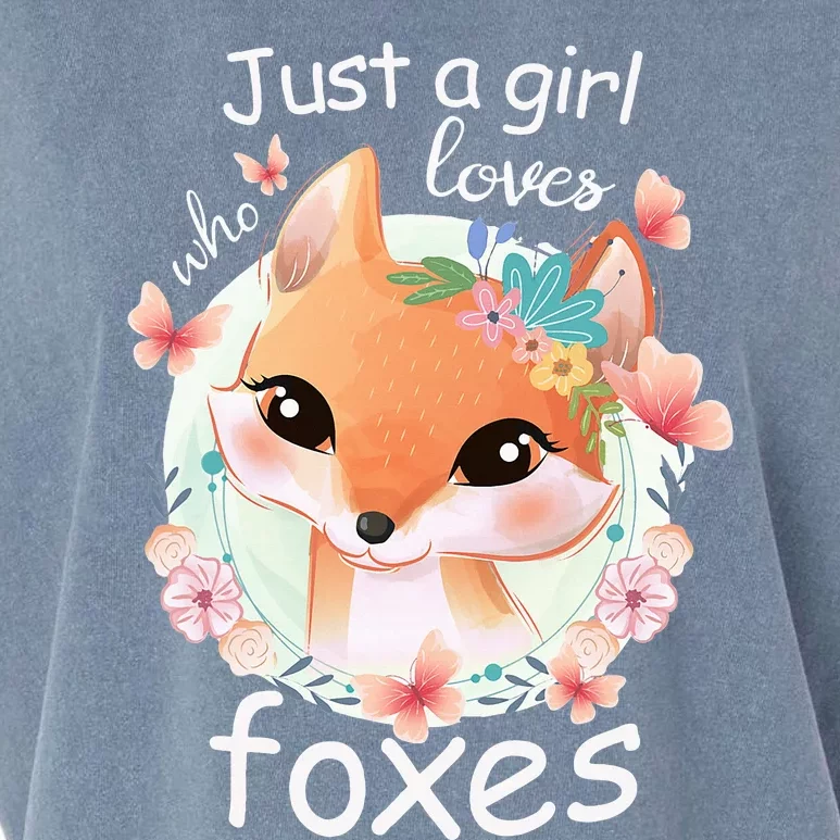 Just A Girl Who Loves Foxes Smiling Fox Garment-Dyed Women's Muscle Tee