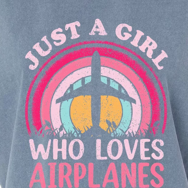 Just A Girl Who Loves Airplanes Garment-Dyed Women's Muscle Tee