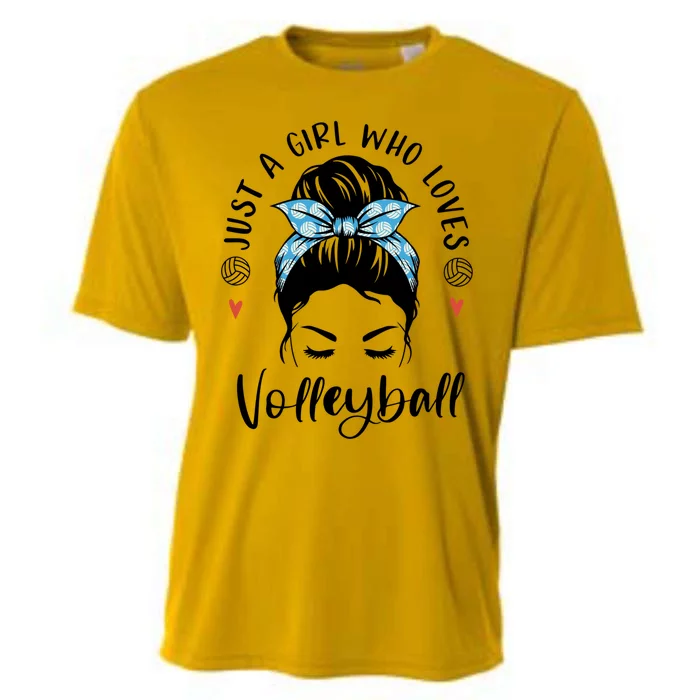 Just A Girl Who Loves Volleyball Gifts For Teen Girls Gift Cooling Performance Crew T-Shirt