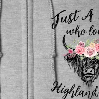 Just A Girl Who Loves Highland Cows Women Full Zip Hoodie