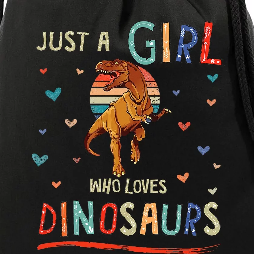 Just a Girl Who Loves Dinosaurs Funny Trex Drawstring Bag