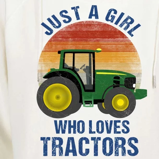 Just A Girl Who Loves Tractors Womens Funnel Neck Pullover Hood