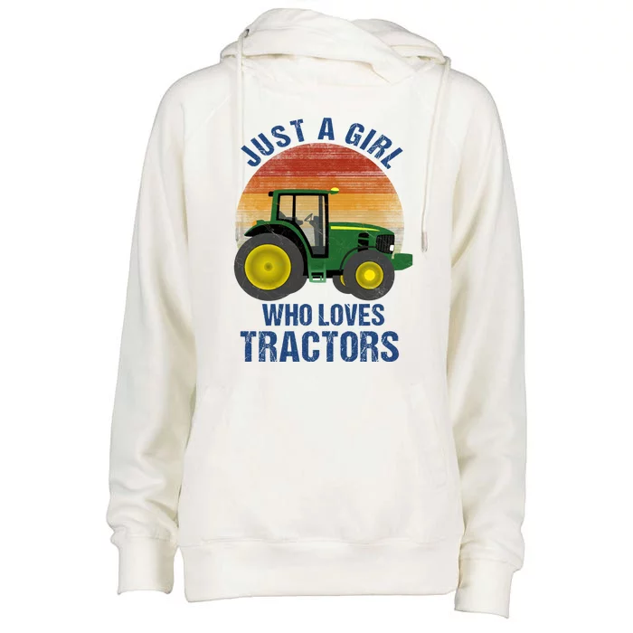 Just A Girl Who Loves Tractors Womens Funnel Neck Pullover Hood