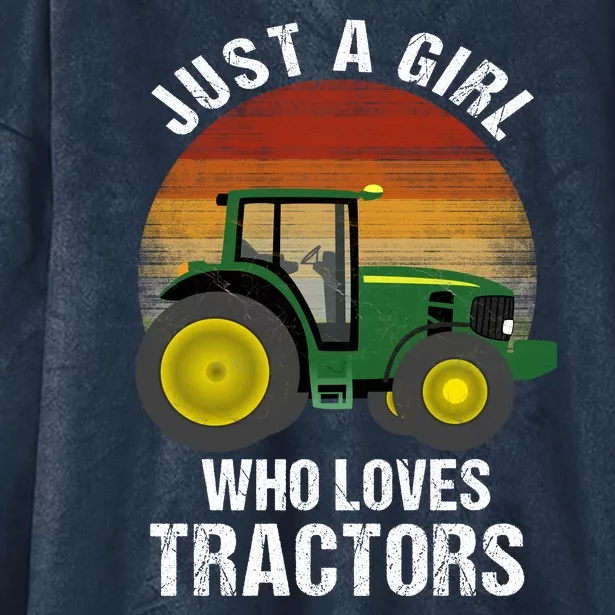 Just A Girl Who Loves Tractors Hooded Wearable Blanket