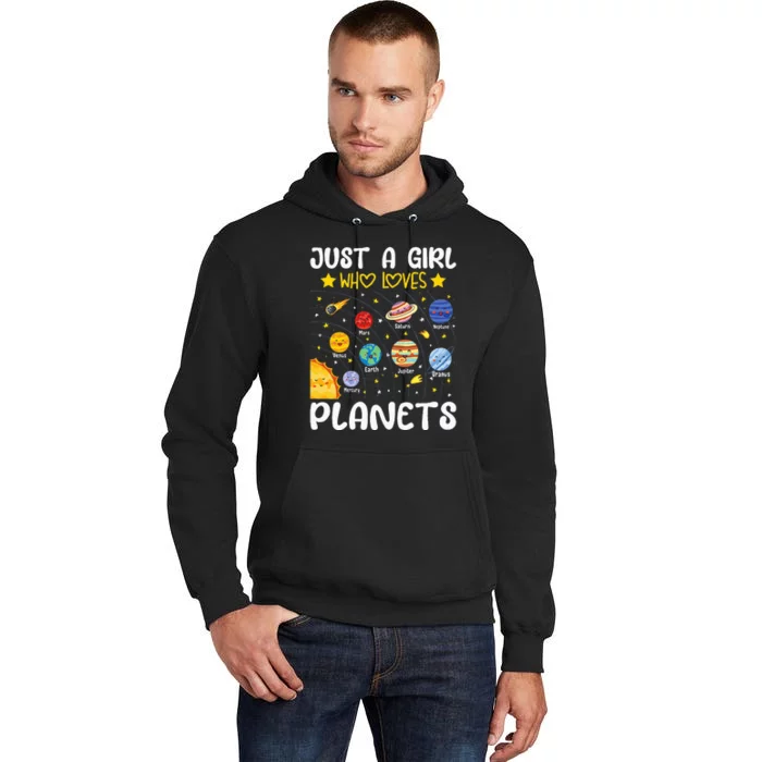 Just A Girl Who Loves Planets Solar Space Science Lover Girl Tall Hoodie